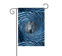 WHJSHOP Drapeaux de jardin imprimés zèbre dans le vortex 30,5 x 45,7 cm pour décoration de cour avec une largeur de poteau de 3 cm (drapeau uniquement, mât non inclus)