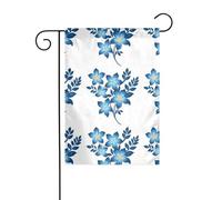 WHJSHOP Drapeaux de jardin lumineux à cinq pétales de fleurs bleues 30,5 x 45,7 cm pour décoration de cour avec une largeur de poteau de 3 cm (drapeau uniquement, mât non inclus)