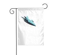 WHJSHOP Drapeaux de jardin motif lune et vaisseau spatial 30,5 x 45,7 cm pour décoration de cour avec une largeur de poteau de 3 cm (drapeau uniquement, mât non inclus)