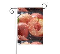 WHJSHOP Drapeaux de jardin motif pêches fraîches 30,5 x 45,7 cm pour décoration de cour avec une largeur de poteau de 3 cm (drapeau uniquement, mât non inclus)