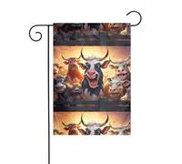 WHJSHOP Drapeaux de jardin motif taureau en colère 30,5 x 45,7 cm pour décoration de cour avec une largeur de poteau de 3 cm (drapeau uniquement, mât non inclus)