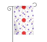 WHJSHOP Drapeaux de jardin rotatifs à huit sens avec imprimé floral 30,5 x 45,7 cm pour décoration de cour avec une largeur de poteau de 3 cm (drapeau uniquement, mât non inclus)