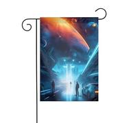 WHJSHOP Drapeaux de jardin Science-fiction Future Prints 30,5 x 45,7 cm pour décoration de cour avec une largeur de poteau de 3 cm (drapeau uniquement, mât non inclus)