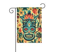 WHJSHOP Drapeaux de jardin vintage Aloha Tiki 30,5 x 45,7 cm pour décoration de cour avec une largeur de poteau de 3 cm (drapeau uniquement, mât non inclus)