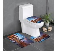 WHJSHOP Dubai Sidewinder Tower Lot de 3 tapis de sol antidérapants à séchage rapide pour salle de bain