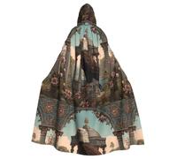 WHJSHOP Eagle on the Pavilion Prints Cape à capuche pour adulte sans fermeture éclair, confortable et durable pour les jeux de rôle