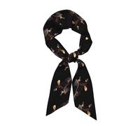 WHJSHOP Écharpe en soie imprimée aigle pour femme, bande douce et lisse, accessoires de sac à main