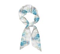 WHJSHOP Écharpe en soie imprimée bonhomme de neige pour femme, bande douce et lisse, accessoires de sac à main