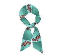 WHJSHOP Écharpe en soie imprimée poisson aquarium longue bande pour femme, bande douce et lisse, accessoires de sac à main