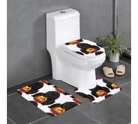 WHJSHOP Ensemble de tapis de sol 3 pièces Bear Eats Honey Prints absorbant l'eau et antidérapant pour salle de bain, toilettes et cuisines