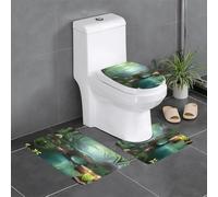 WHJSHOP Ensemble de tapis de sol 3 pièces Little Bridge in the East imprimé absorbant l'eau et antidérapant pour salle de bain, toilettes et cuisines