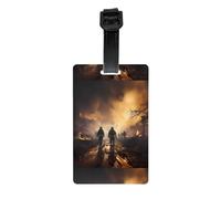 WHJSHOP Étiquette de bagage en PVC durable avec bracelet amovible pour le | Sac à dos, identification de valise - En vrac pour hommes, femmes, pompiers, lutte contre les incendies, imprimés