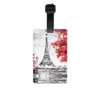 WHJSHOP Étiquette de bagage en PVC durable avec bracelet amovible pour le | Sac à dos, identification de valise - Bulk For Men Women Paris Prints