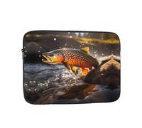 WHJSHOP Étui pour ordinateur portable avec photo de pêche à la truite de ruisseau - Housse résistante aux chocs pour ordinateur portable pour homme et femme - Pour les voyages d'affaires, l'école et