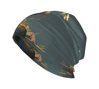 WHJSHOP Flowers on The Ship's Anchor Printing Bonnet en tricot pour adulte - Bonnet extensible doux et confortable pour homme et femme - Noir