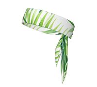 WHJSHOP Foulard de sport à motif aquarelle feuilles de palmier tropical, bandeau décontracté, élastique, absorbant la transpiration, réglable, antidérapant