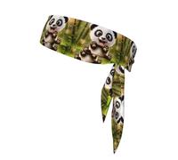 WHJSHOP Foulard de sport avec imprimé panda de dessin animé, absorbant la transpiration et respirant, bandeau de mouvement, foulard double face