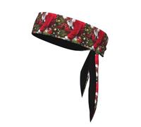 WHJSHOP Foulard de sport double face avec impression Père Noël Merry Christmas - Séchage rapide - Évacuation de l'humidité - Pour femmes, filles et hommes