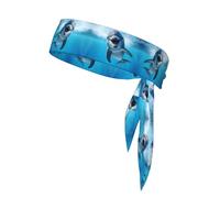 WHJSHOP Foulard de sport double face avec motif dauphin qui vous regarde, séchage rapide, évacuation de l'humidité pour femmes, filles et hommes