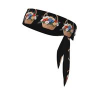 WHJSHOP Foulard de sport en laine tissée avec motif floral - Bandeau décontracté - Élastique - Absorbant la transpiration - Réglable - Antidérapant