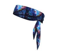 WHJSHOP Foulard de sport imprimé hibou mignon dessin animé, absorbant la transpiration et respirant, bandeau de mouvement, foulard double face