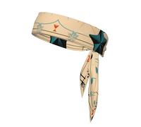 WHJSHOP Foulard de sport vintage avec motif notes de musique, bandeau décontracté, élastique, absorbant la transpiration, réglable, antidérapant