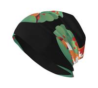 WHJSHOP Fox in The Strawberry Field Bonnet tricoté pour adulte - Bonnet extensible doux et confortable pour homme et femme