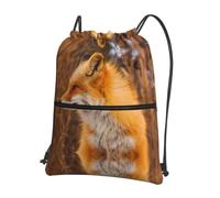 WHJSHOP Fox Prints Sac à dos de sport léger et imperméable avec poche avant, idéal pour la gym, les voyages et la randonnée
