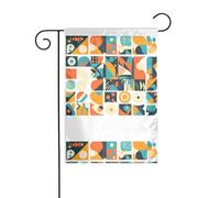 WHJSHOP Fragments de motif rétro pour décoration de cour avec 3 cm de largeur (drapeau uniquement, mât non inclus)