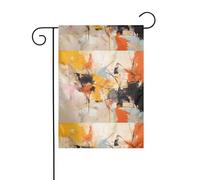 WHJSHOP Fragments expressionnistes abstraits, drapeaux de jardin 30,5 x 45,7 cm pour décoration de cour avec une largeur de poteau de 3 cm (drapeau uniquement, mât non inclus)