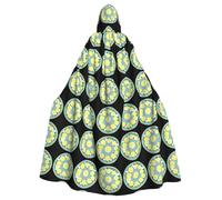 WHJSHOP Fresh Lemon Slices On A Plate Picture Halloween Adulte Cape à Capuche Hommes et Femmes Vêtements Manteau Jeu de rôle
