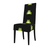 WHJSHOP Frog in the Polka Dot World Housse de protection pour chaise de salle à manger - Doux, confortable, infroissable, élastique, s'adapte à la plupart des chaises sans accoudoirs