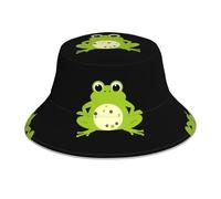 WHJSHOP Frog in The Polka Dot World Picture Chapeau cloche réfléchissant respirant pour homme et femme pour voyage, camping noir