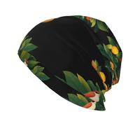 WHJSHOP Fruits and Birds on The Big Tree Picture Chapeau tricoté tendance pour adulte - Doux, confortable et respirant pour homme et femme - Noir