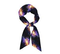 WHJSHOP Galaxy In The Universe Écharpe longue bande en soie imprimée pour femme, bande douce et lisse, accessoires de sac à main
