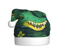 WHJSHOP Gator Chapeau de Noël imprimé vert pour adulte, ce qui en fait un cadeau amusant et durable pour homme et femme