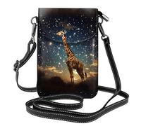 WHJSHOP Giraffe In The Interstellar World Picture Petit sac à bandoulière en cuir pour femme, imperméable et durable