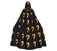 WHJSHOP Golden Question Mark Ballon Image Halloween Adulte Cape à Capuche Hommes et Femmes Vêtements Mantele Jeu de Rôle