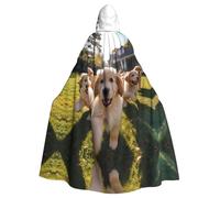 WHJSHOP Golden Retriever Puppies Picture Halloween Cape à capuche pour hommes et femmes Vêtements Manteau Jeu de rôle