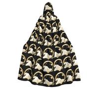 WHJSHOP Golden Stars In The White Clouds Picture Halloween Cape à capuche pour homme et femme