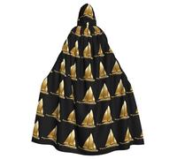 WHJSHOP Golden Yacht Picture Halloween Cape à capuche pour homme et femme