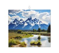 WHJSHOP Grand Teton Tapis de cuisine absorbant en microfibre super absorbante Motif parc national