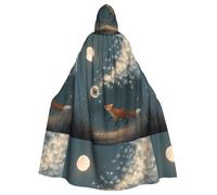WHJSHOP Grande cape à capuche pour adulte avec nœud papillon et imprimé pissenlits The Fox Who Chased Dandelions, sans fermeture éclair