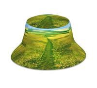 WHJSHOP Grassland Paths Chapeau bob réfléchissant imprimé pour homme et femme Noir