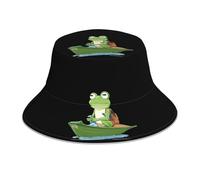 WHJSHOP Grenouille - Chapeau bob réfléchissant respirant pour homme et femme - Pour voyage, camping - Noir