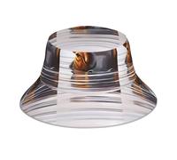 WHJSHOP Hippo Chapeau Bob Imprimé Réfléchissant pour Homme Femme Voyage Camping Randonnée Noir