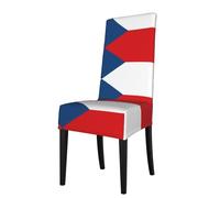 WHJSHOP Housse de protection motif drapeau de la République tchèque pour chaise de salle à manger, douce, confortable, infroissable, élastique, s'adapte à la plupart des chaises sans accoudoirs