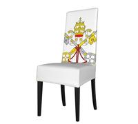 WHJSHOP Housse de protection pour chaise de salle à manger - Motif drapeau du Vatican - Doux, confortable, infroissable - Élastique - S'adapte à la plupart des chaises sans accoudoirs
