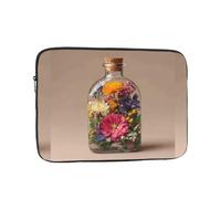 WHJSHOP Housse pour ordinateur portable à motif pétales de fleurs dans une bouteille - Housse résistante aux chocs pour ordinateur portable pour homme et femme, voyage d'affaires, école et bureau