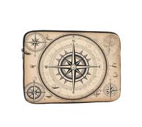 WHJSHOP Housse pour ordinateur portable avec motif de boussole et carte nautique - Housse résistante aux chocs pour ordinateur portable pour homme et femme - Pour les voyages d'affaires, l'école et le